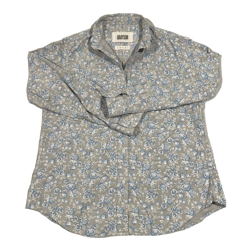 Anthropologie GRAYSON The Hero Button-Up Shirt Henrietta Floral Top Cotton sz 02